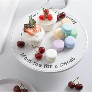 Cake Stand,10 Inch Porcelain Cake Plate, Round Dessert Stand Home Decorating NEW